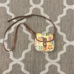 Dooney and Bourke Y2K Rainbow multicolor, logo, coded canvas, Crossbody ￼